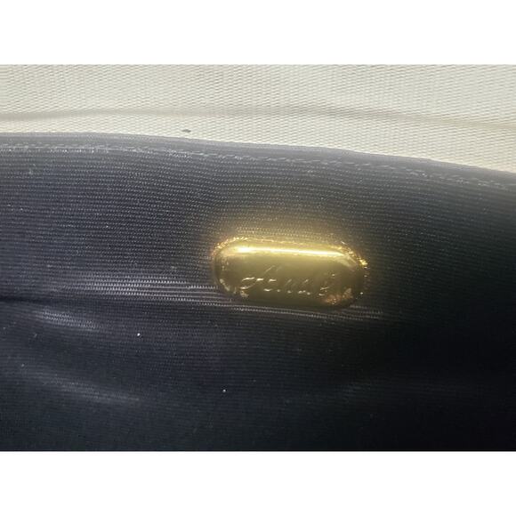 Vintage ANDE Black Evening Clutch w. Gold Strap Faux Leather Hand Bag Purse - Picture 5 of 10